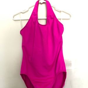 GUC Motionwear Pullover Halter Leotard Fuchsia XL